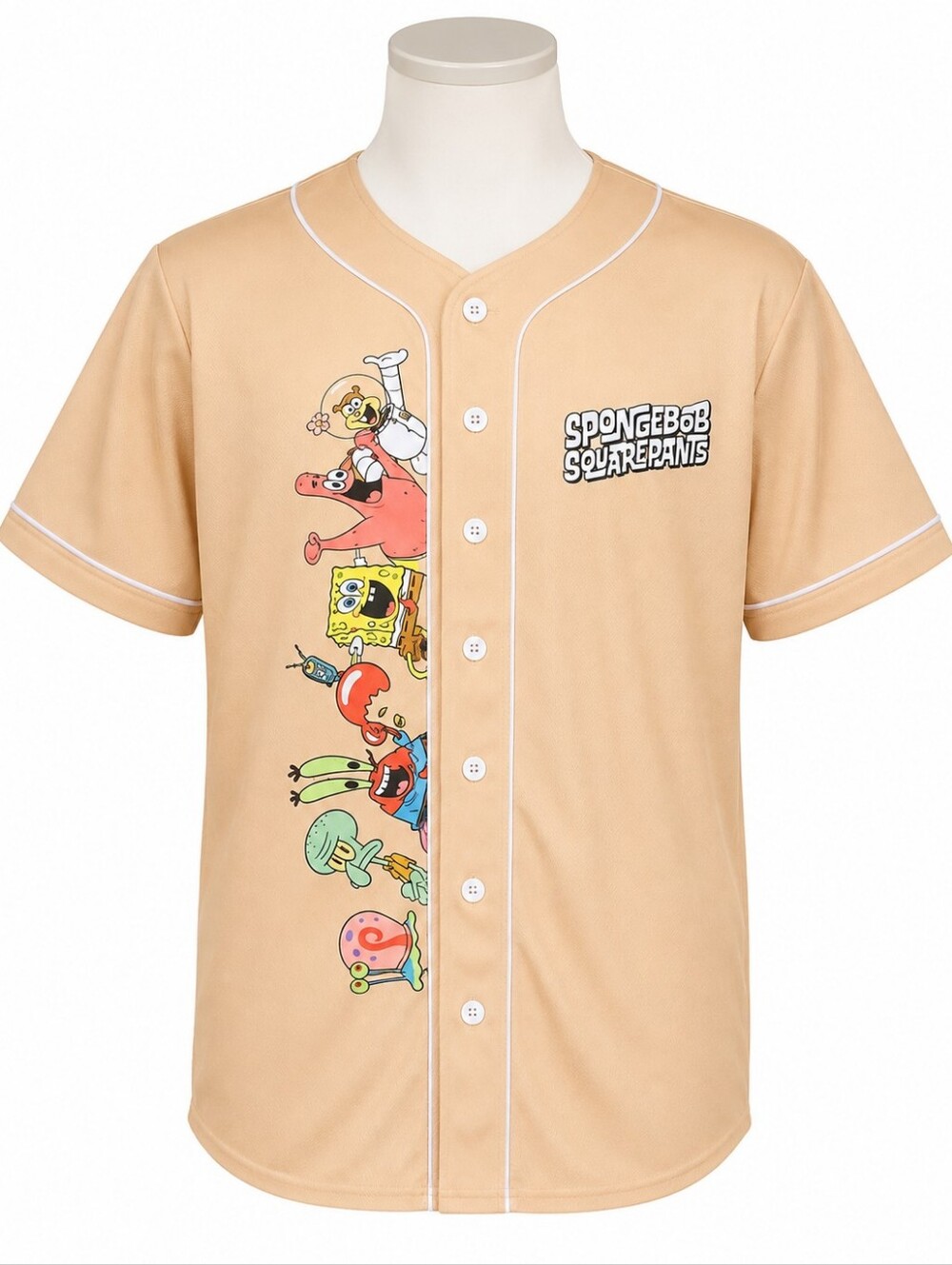 SpongeBob SquarePants Kids' Tan Character Baseball Jersey